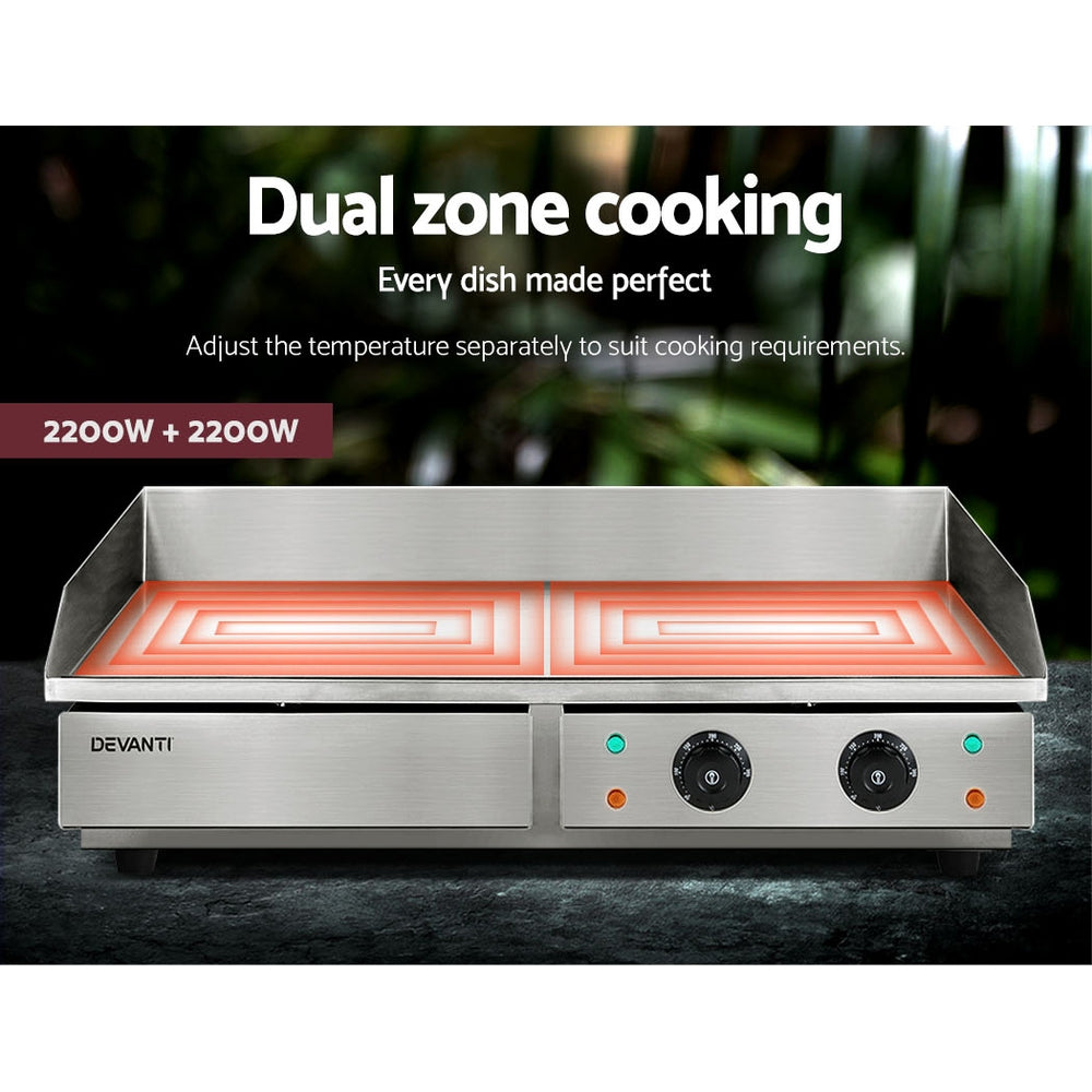 Commercial Electric Griddle BBQ Grill Hot Plate Stainless Steel 4400W