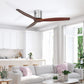 52'' Ceiling Fan With Remote Control Fans 3 Wooden Blades Timer