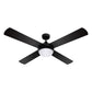 52'' Ceiling Fan w/Light w/Remote Timer - Black