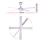 52'' Ceiling Fan w/Light w/Remote Timer - White