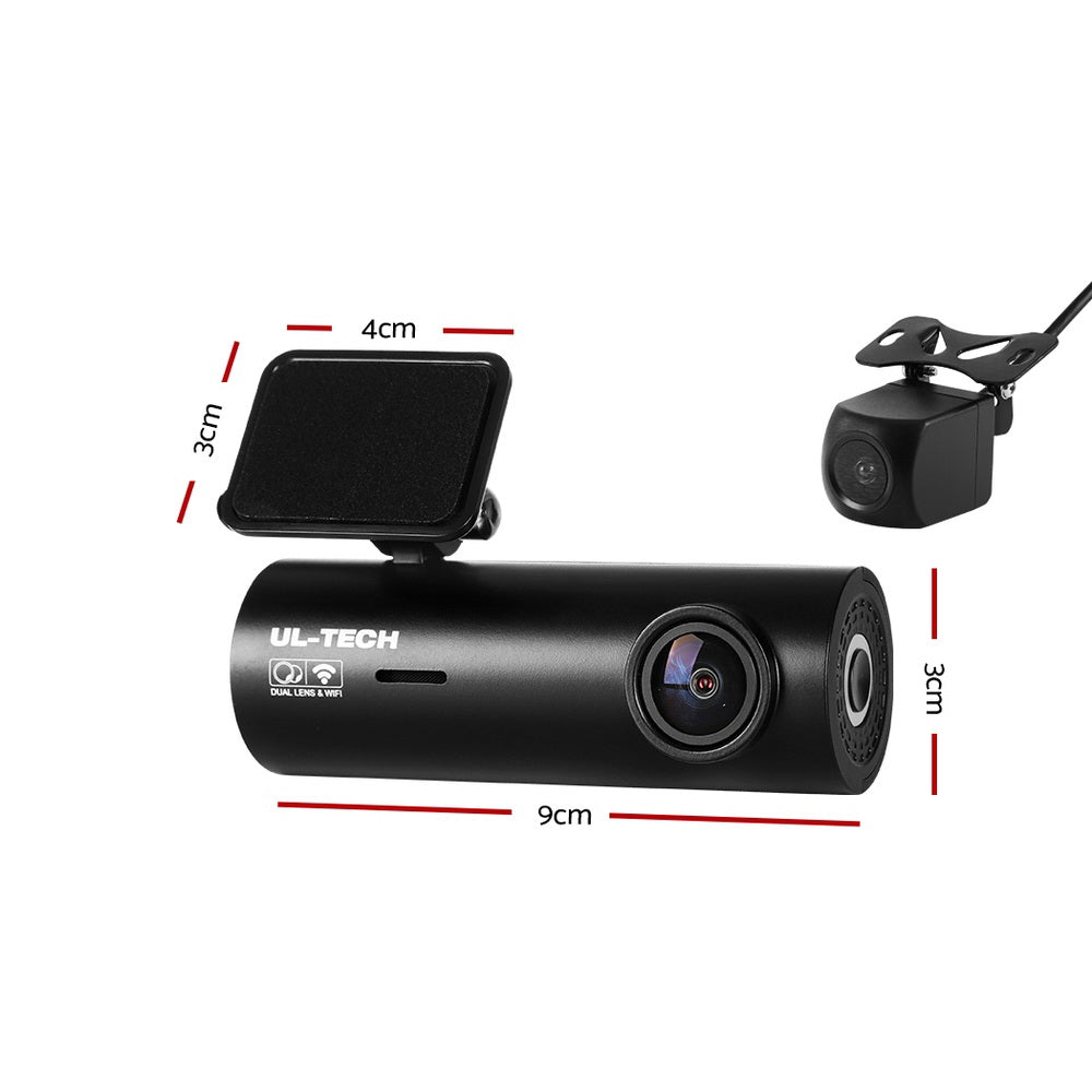 Dash Camera 4K Hidden Front Rear WiFi