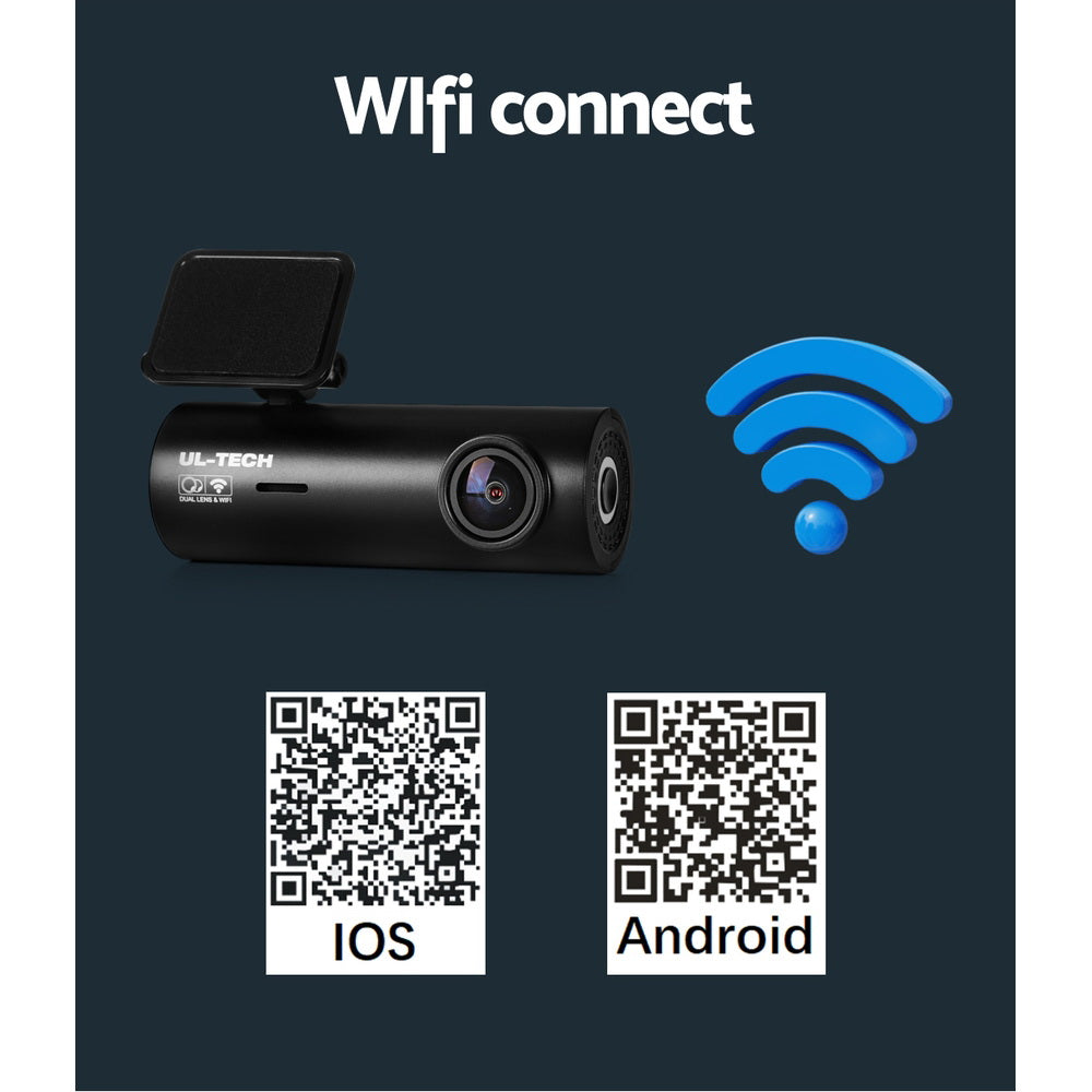 Dash Camera 4K Hidden Front Rear WiFi