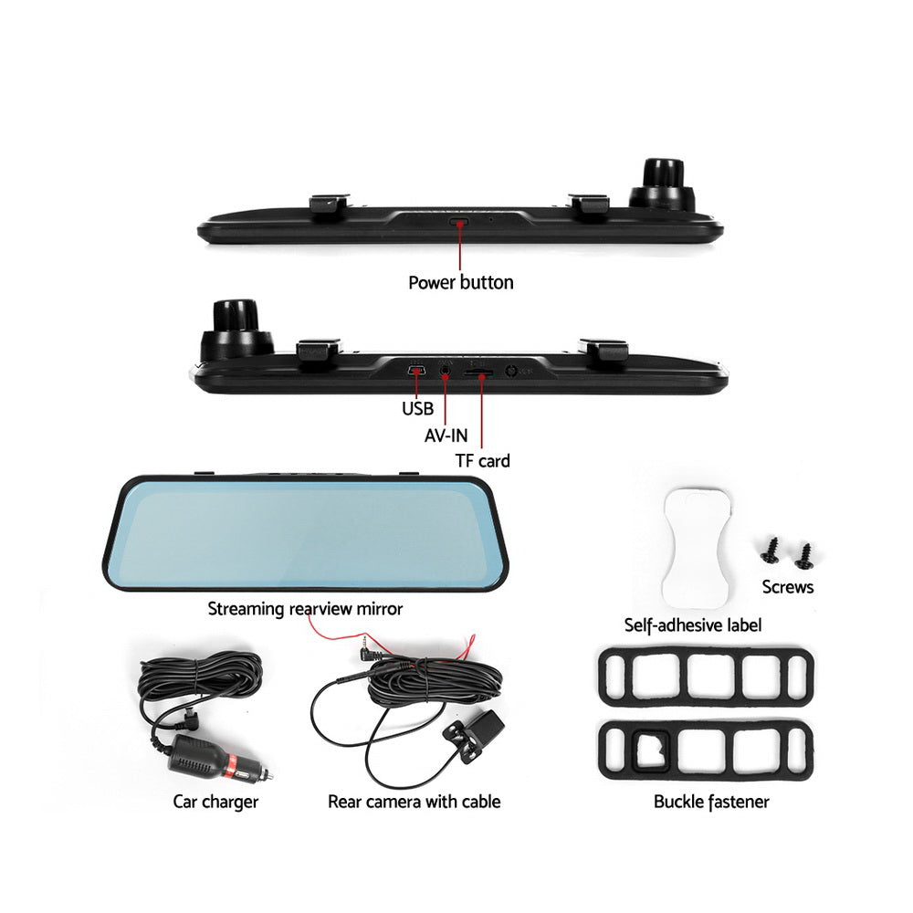 Dash Camera 1080P 9.66" Front Rear View, Dash Camera 1080P 9.66" Front Rear View Cam Car DVR Reverse Recorder