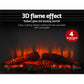 2000W Electric Fireplace Mantle Portable Fire Log Wood Heater 3D Flame Effect White