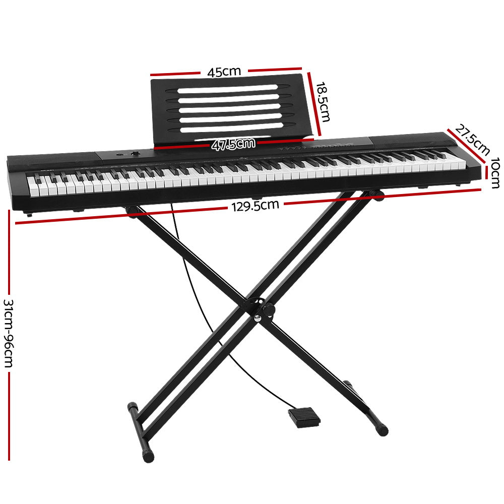 88 Keys Electronic Piano Keyboard Electric Holder Music Stand Touch Sensitive with Sustain pedal