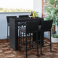 Outdoor Bar Set Table Chairs Stools Rattan Patio Furniture 4 Seaters