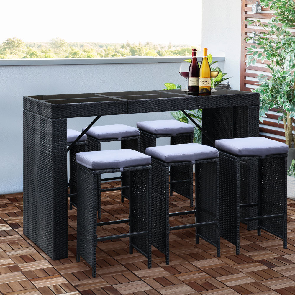 7 Piece Outdoor Bar Dining Set