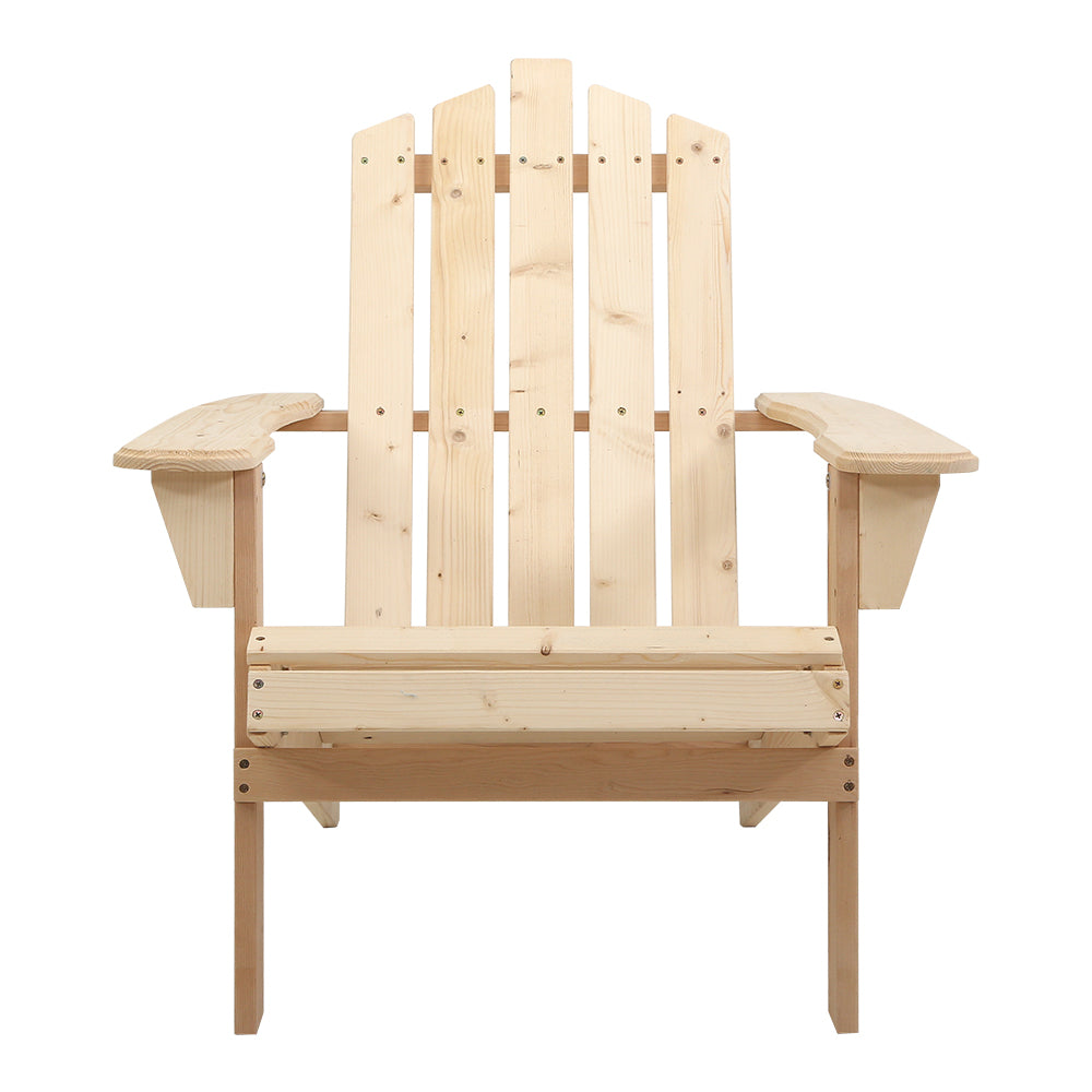 Outdoor Sun Lounge Beach Chairs Table Setting Wooden Adirondack Patio Chair Light Wood Tone