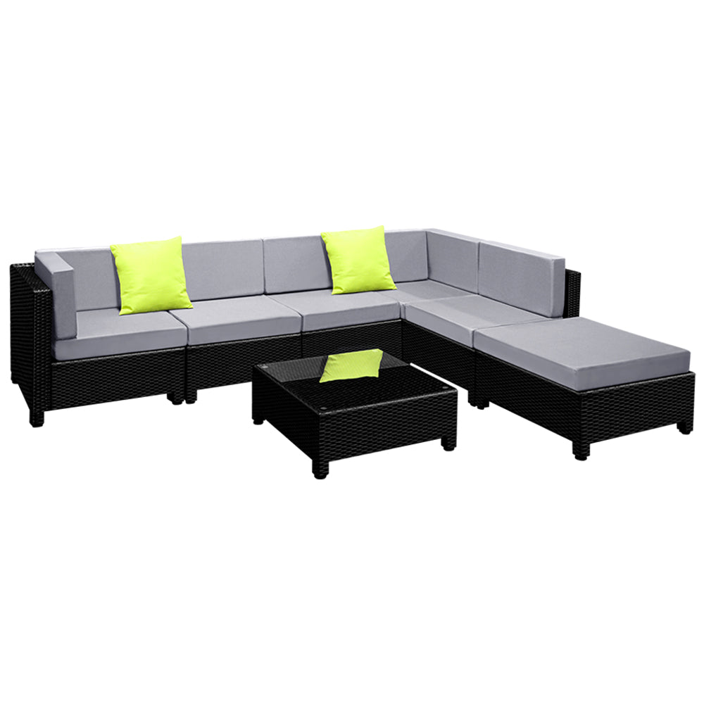 7PC Sofa Set Outdoor Furniture Lounge Setting Wicker Couches Garden Patio Pool