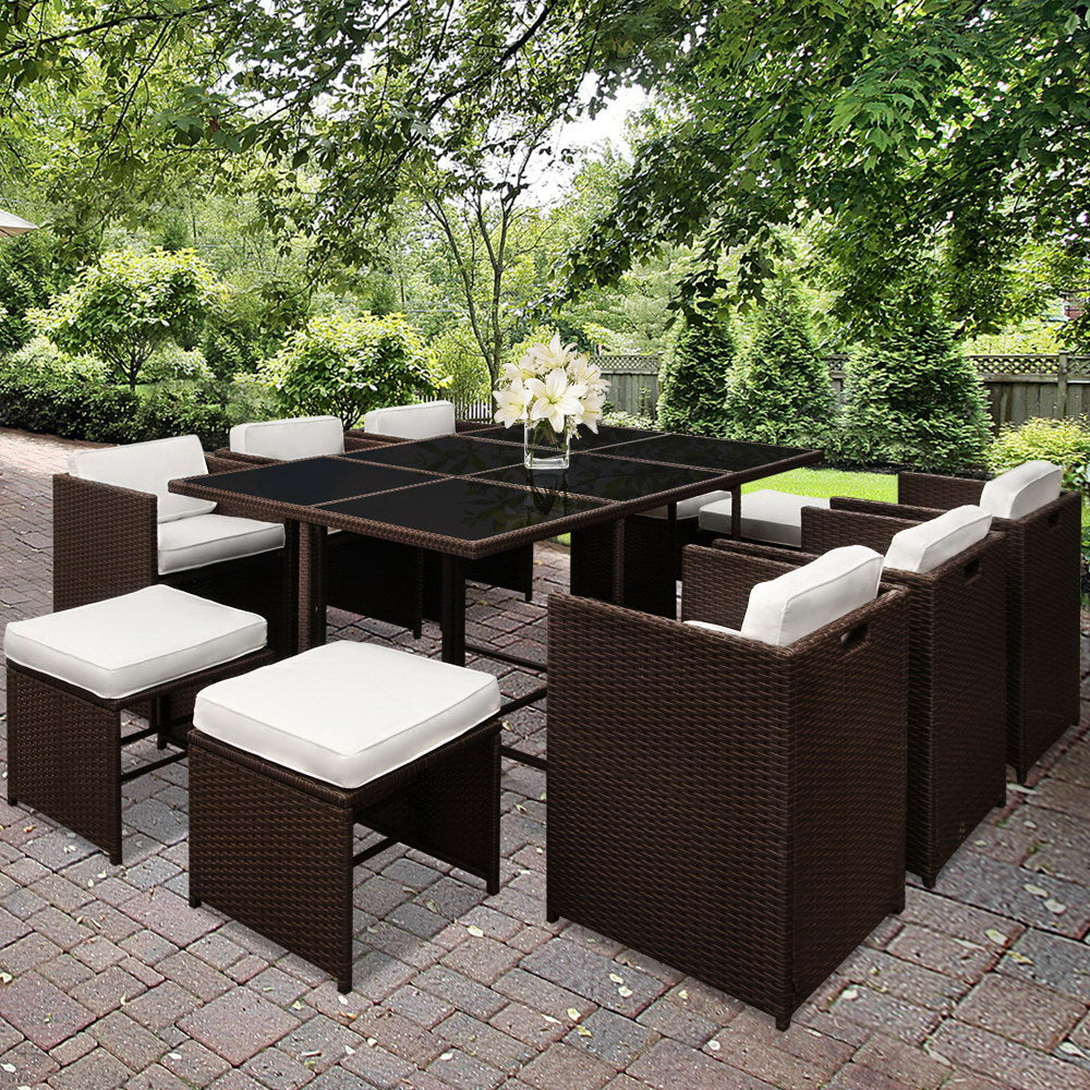 Brown Wicker Dining Set