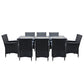 9 Piece Outdoor Dining Set - Black