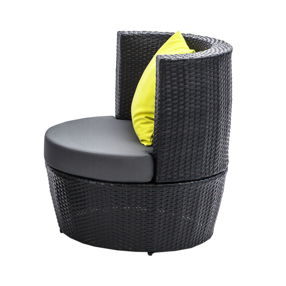 4 Piece PE Wicker Outdoor Set - Black