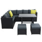 Outdoor Furniture Patio Set Dining Sofa Table Chair Lounge Wicker Garden Black