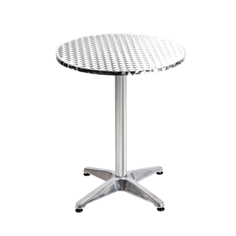 4pcs Outdoor Bar Table Furniture Adjustable Aluminium Cafe Table Round