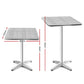 6pcs Outdoor Bar Table Furniture Adjustable Aluminium Square Cafe Table