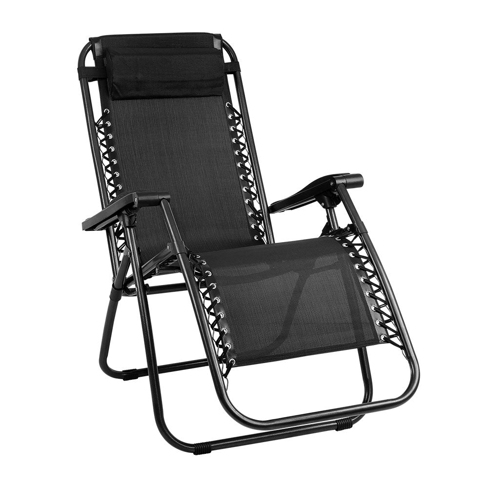 Outdoor Portable Recliner - Black