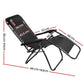 Set of 2 Zero Gravity Chairs Reclining Outdoor Furniture Sun Lounge Folding Camping Lounger Black