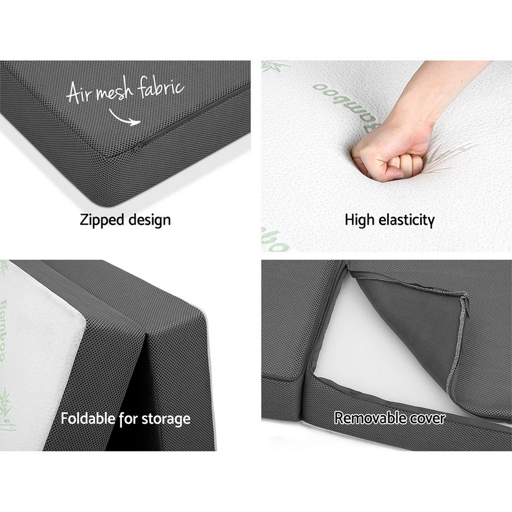 Bedding Folding Foam Portable Mattress Bamboo Fabric