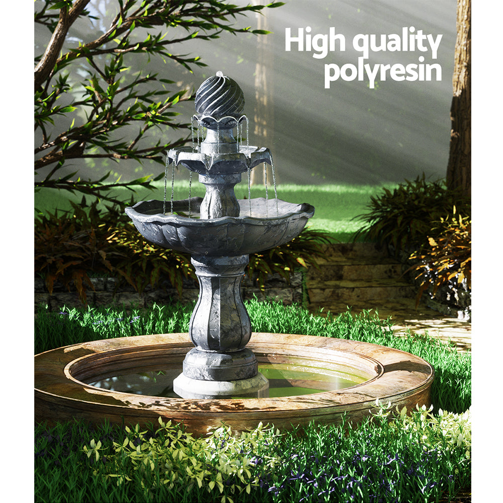 3 Tier Solar Powered Water Fountain - Black