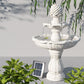 3 Tier Solar Powered Water Fountain - Ivory