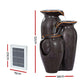 Water Fountain Features Solar with LED Lights Outdoor Cascading 3 Tired