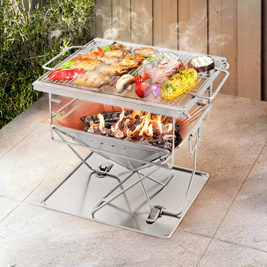 Fire Pit BBQ Grill with Carry Bag Camping