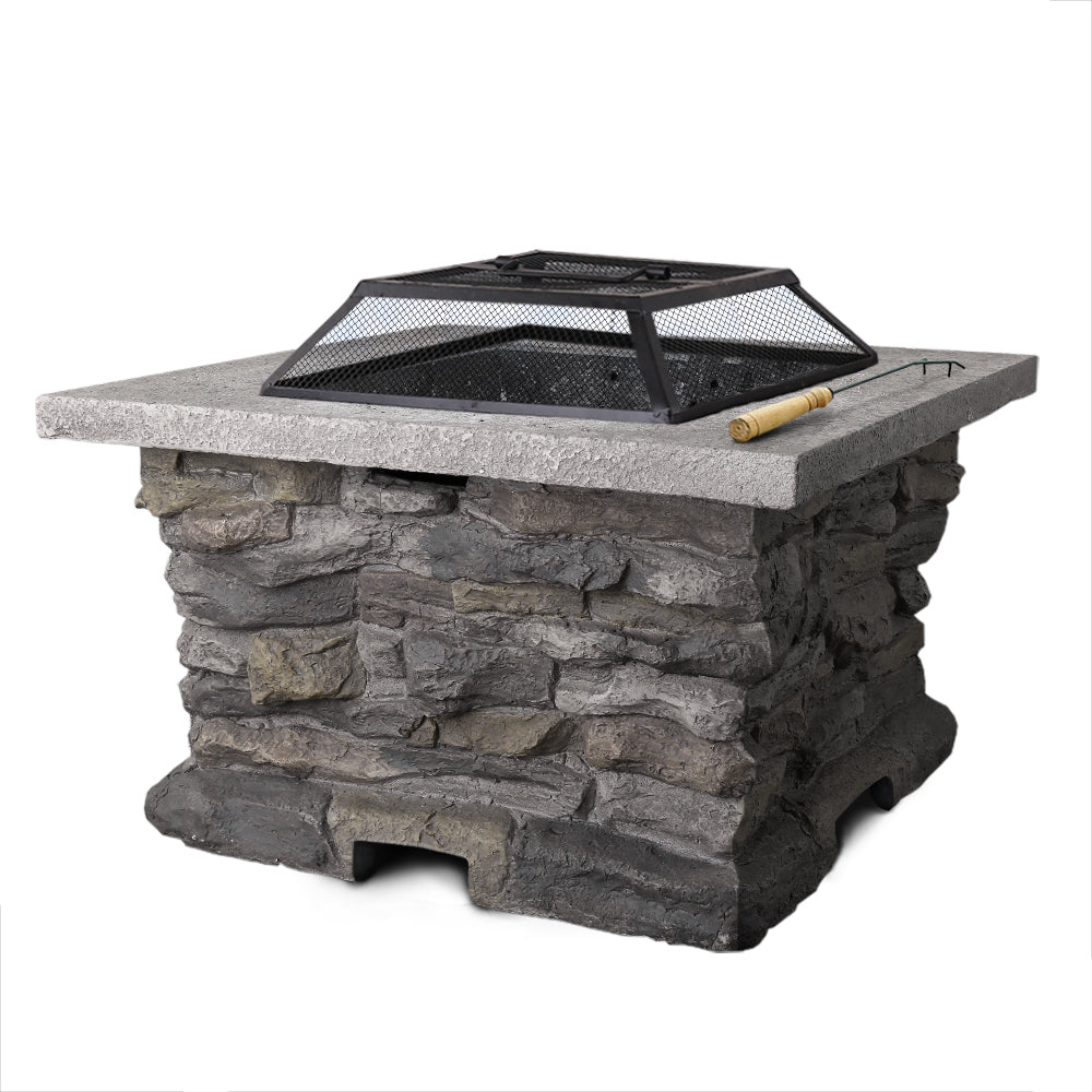 Square Stone Fire Pit