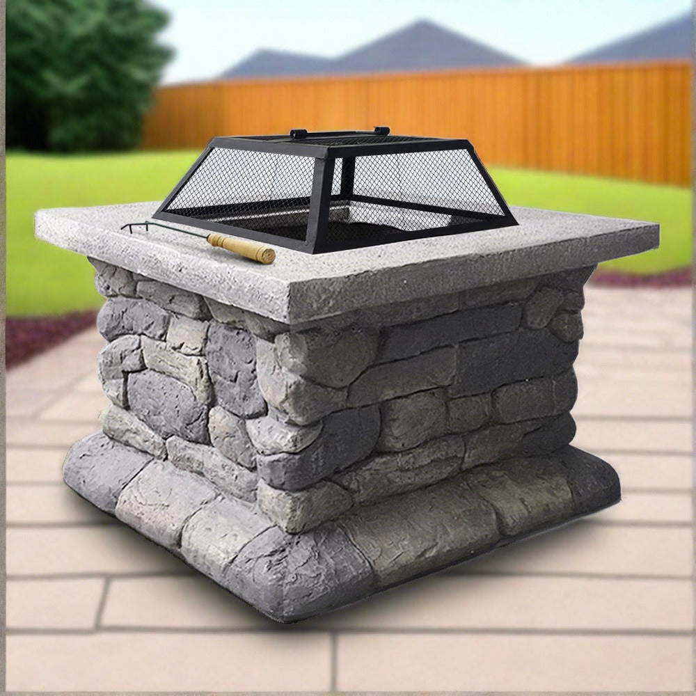 Square Stone Fire Pit