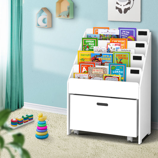 Kids Bookshelf Storage Organiser Bookcase Drawers Children Display Shelf