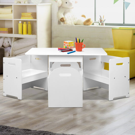 Kids Multi-function Table and Chair Hidden Storage Box Toy Activity Desk