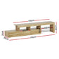TV Cabinet Entertainment Unit Stand RGB LED Gloss Furniture 215cm Wood
