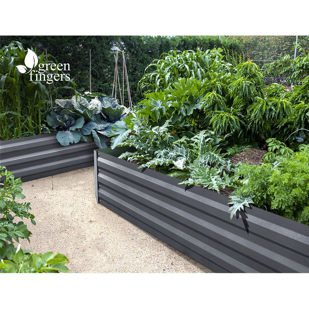 150 x 90cm Galvanised Steel Garden Bed - Aluminium Grey