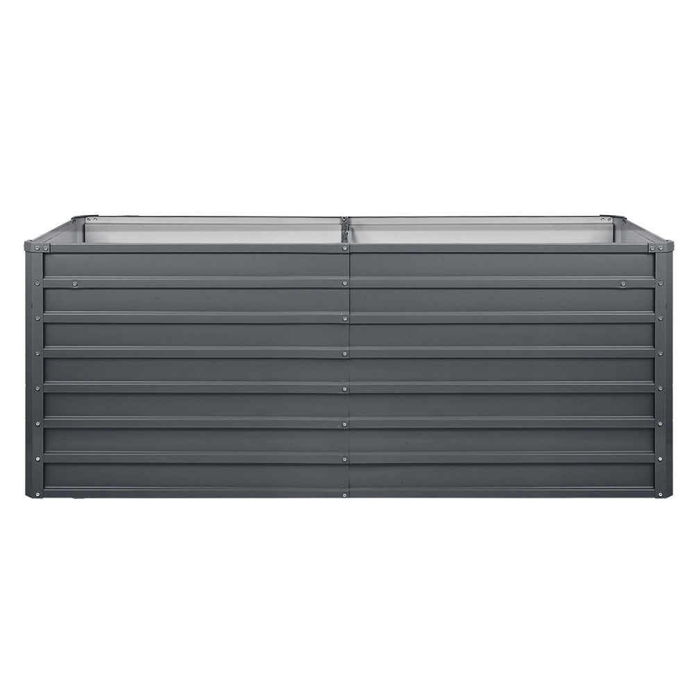 Garden Bed 240X80X77CM Galvanised Raised Steel Instant Planter 2N1