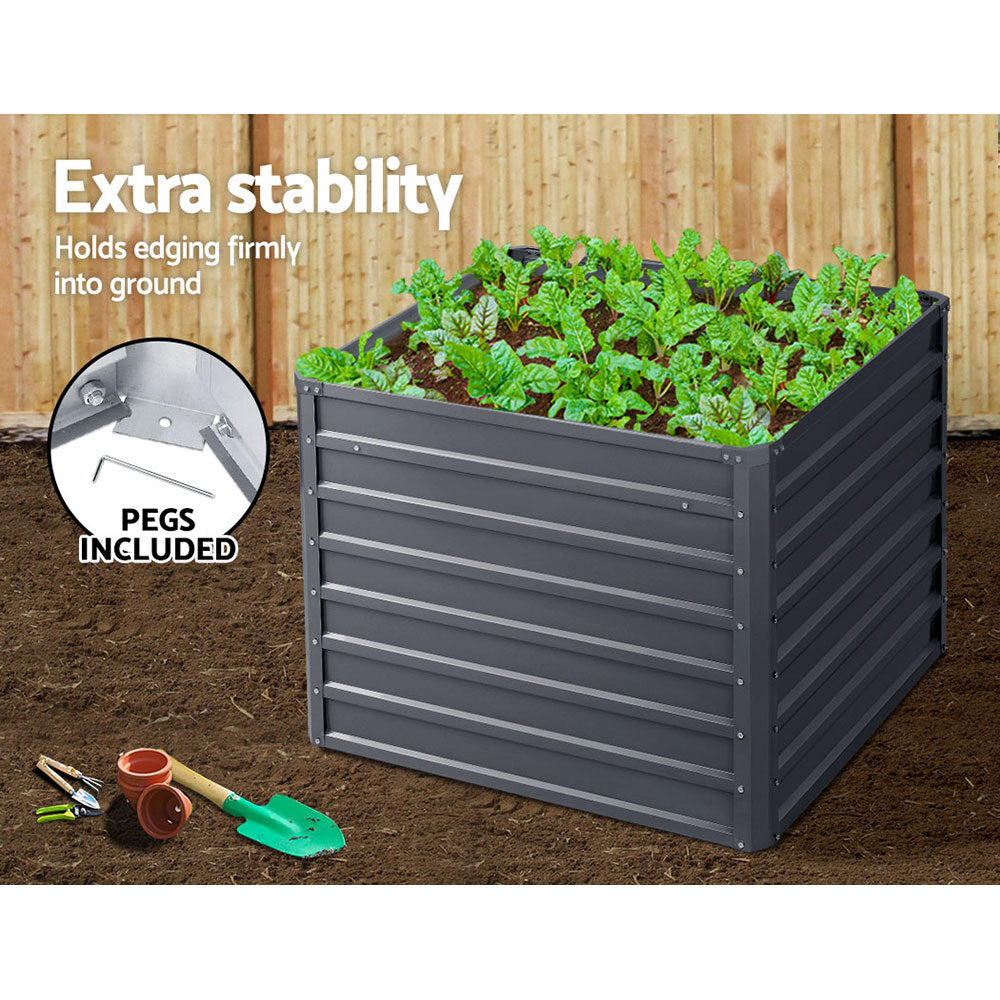 Garden Bed 2PCS 100X100X77CM Galvanised Steel Raised Planter