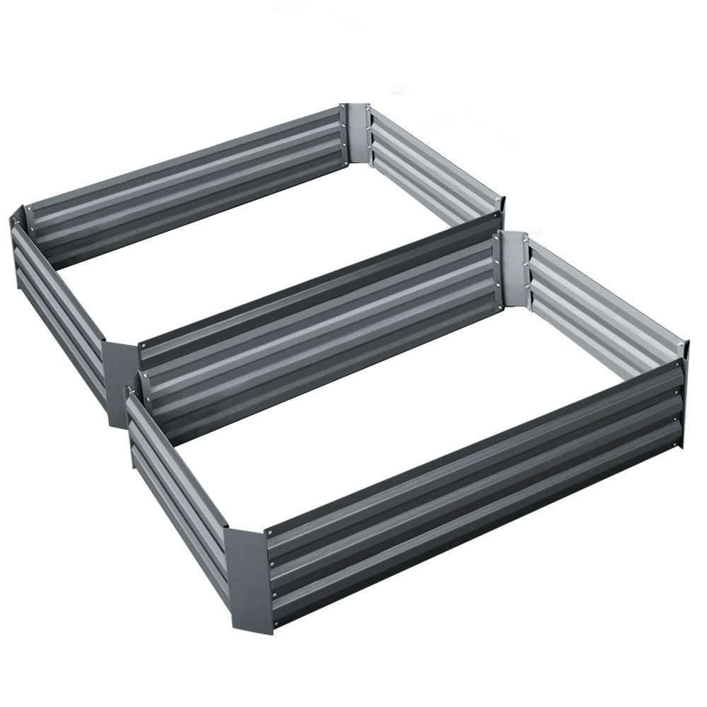 Garden Bed 2PCS 120X90X30CM Galvanised Steel Raised Planter