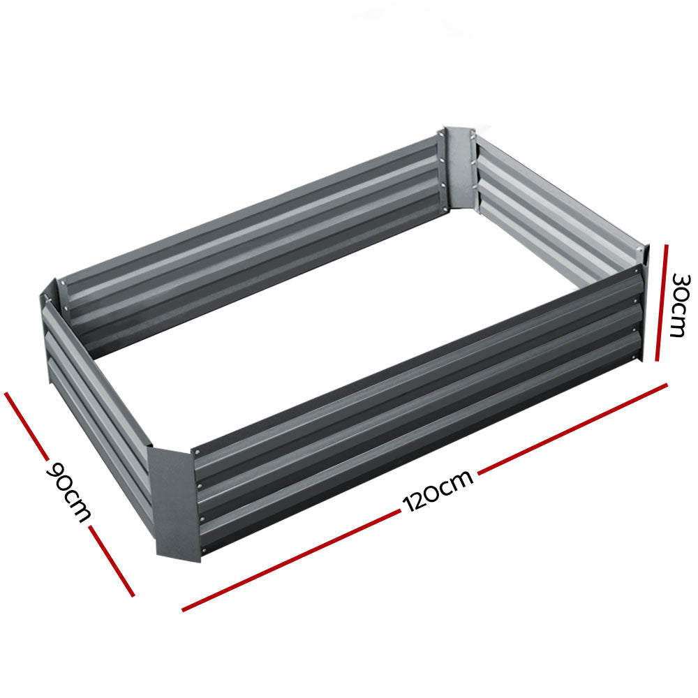 Garden Bed 2PCS 120X90X30CM Galvanised Steel Raised Planter