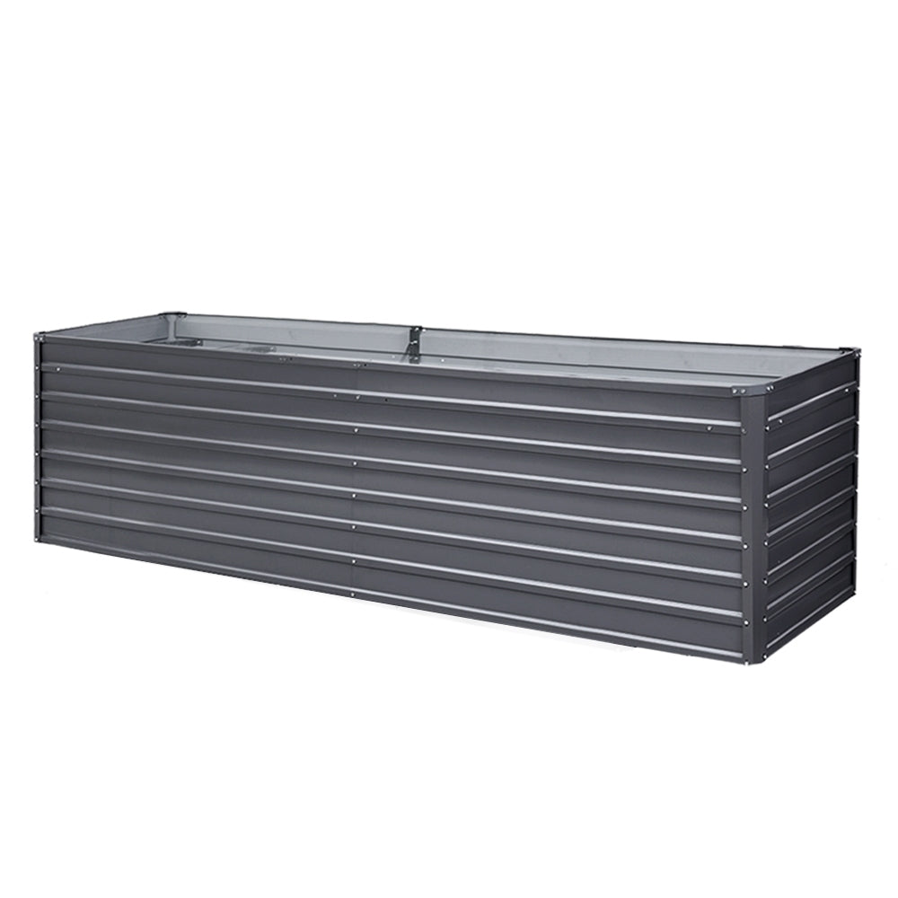 Garden Bed 320 x 80 x 77cm Galvanised Steel Raised Planter 2N1