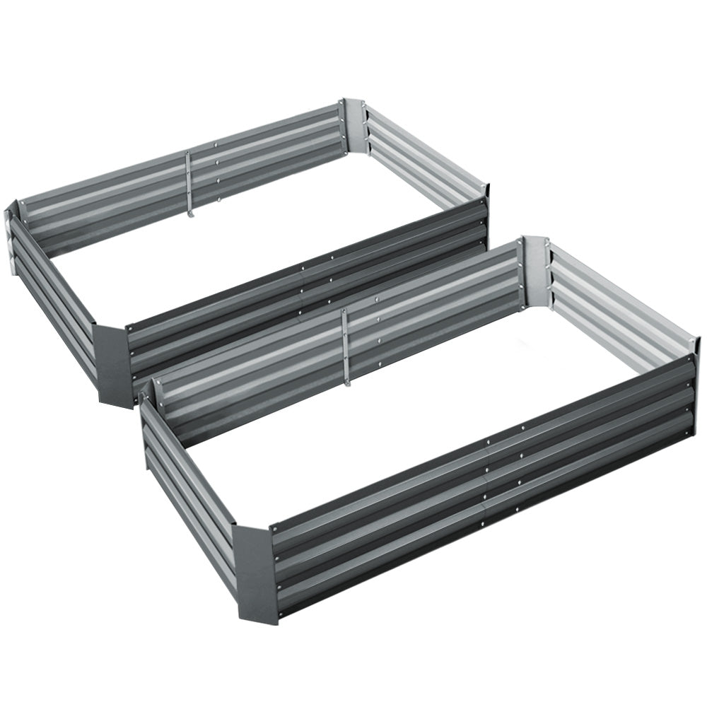 Garden Bed 2PCS 150X90X30CM Galvanised Steel Raised Planter