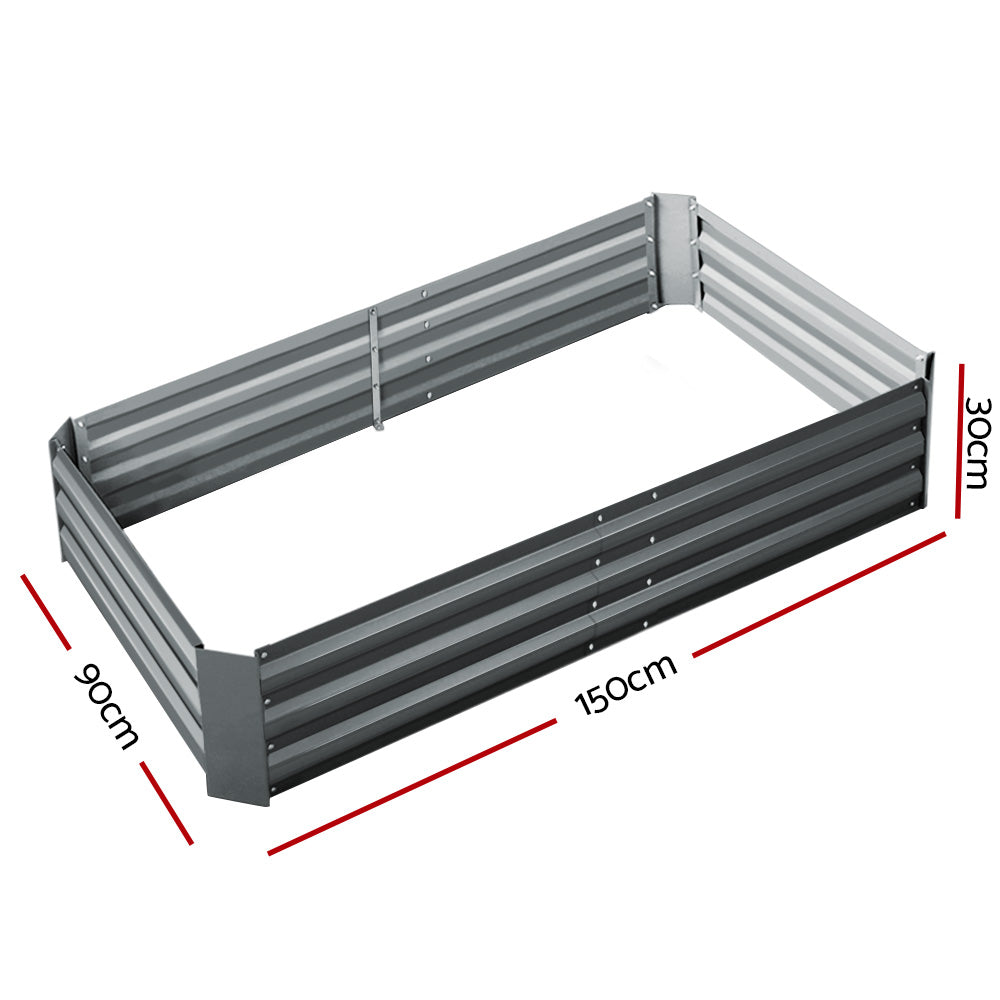 Garden Bed 2PCS 150X90X30CM Galvanised Steel Raised Planter