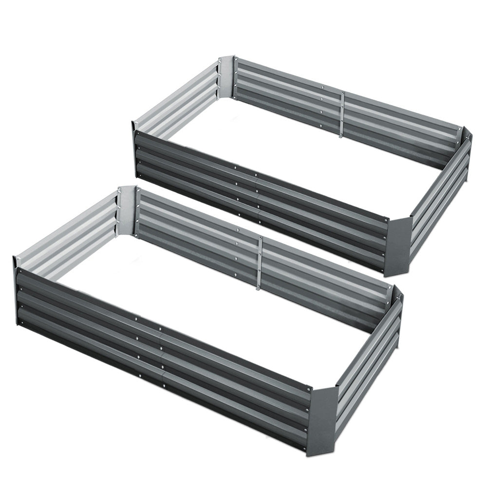 Garden Bed 2PCS 150X90X30CM Galvanised Steel Raised Planter