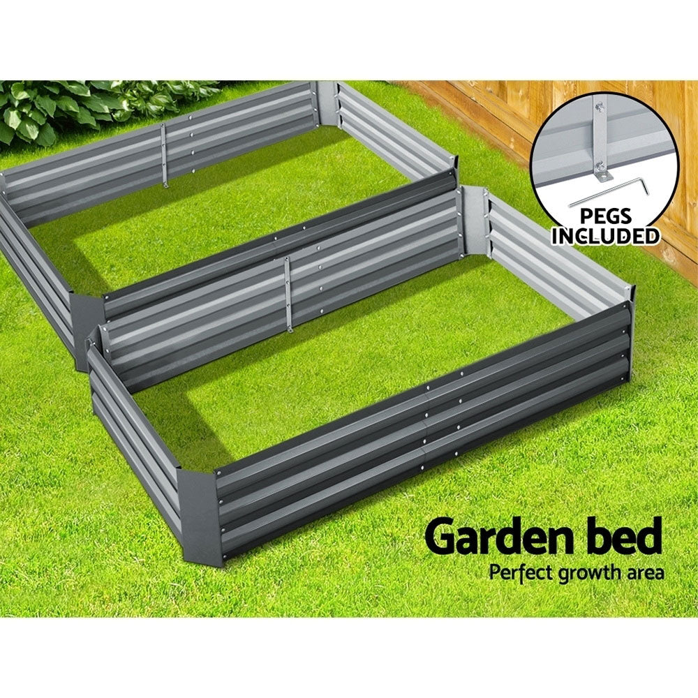 Garden Bed 2PCS 150X90X30CM Galvanised Steel Raised Planter