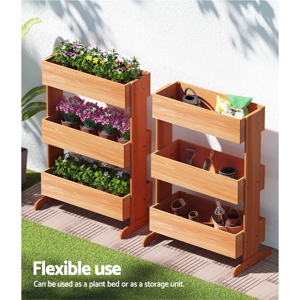 Garden Bed Raised Wooden Planter Box Vegetables 69x39x106cm