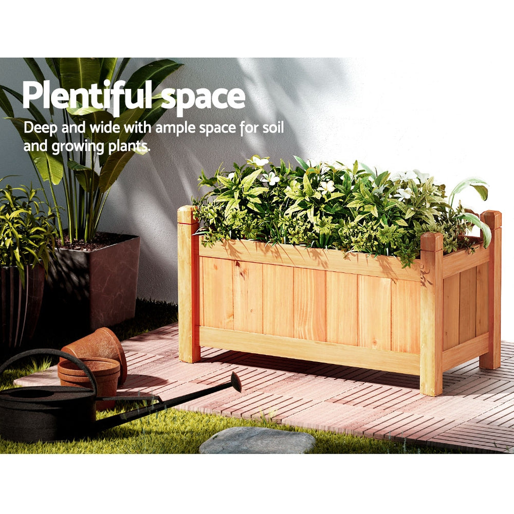 Garden Bed Raised Wooden Planter Box Vegetables 60x30x33cm