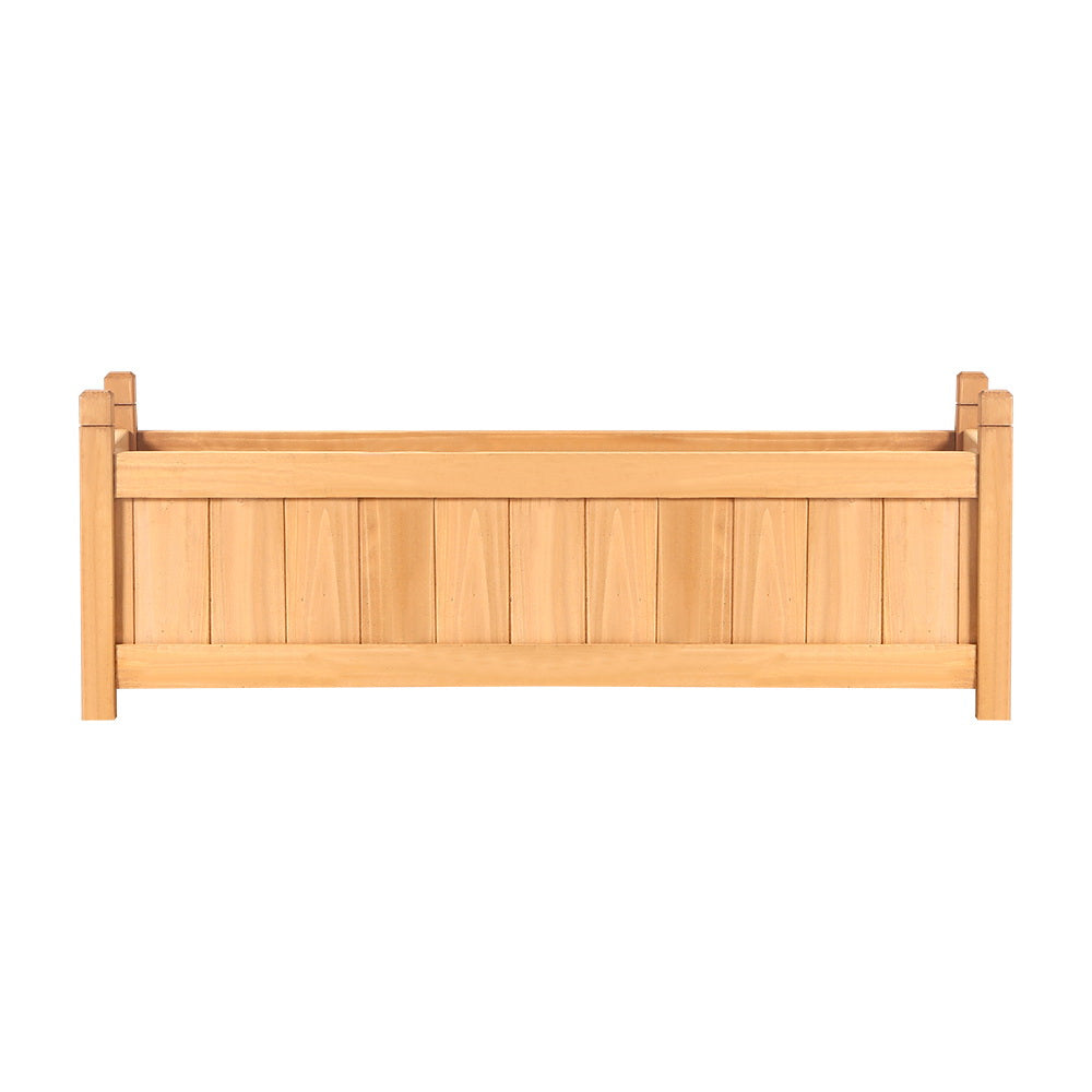 Garden Bed Raised Wooden Planter Outdoor Box Vegetables 90x30x33cm