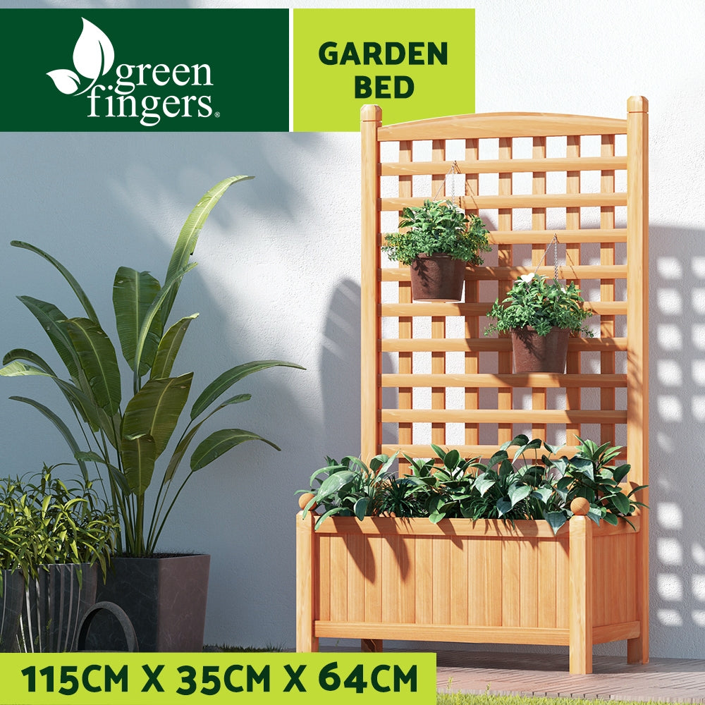 Garden Bed Raised Wooden Planter Box Vegetables 64x35x115cm