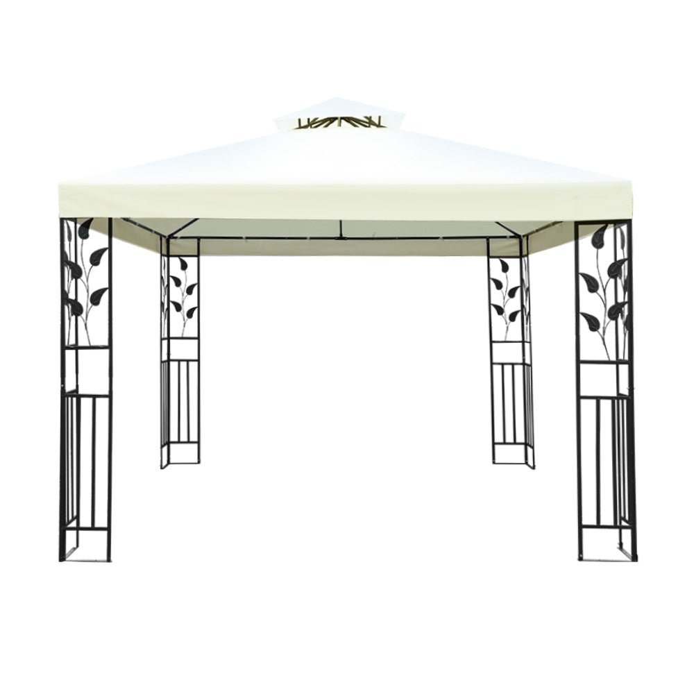 Gazebo 3x3m Party Marquee Outdoor Wedding Event Tent Iron Art Canopy White