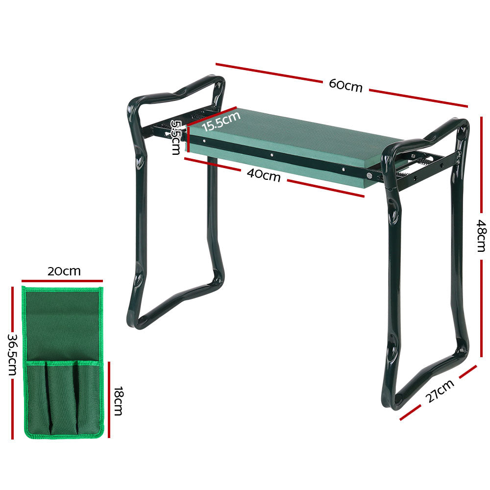 Garden Kneeler Padded Seat Stool Outdoor Bench Knee Pad Foldable 3-in-1