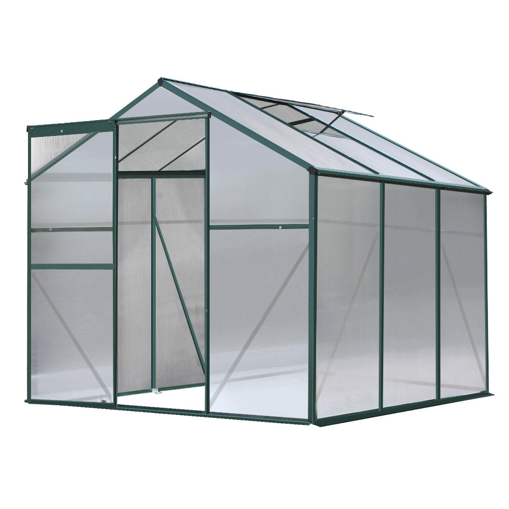 Greenhouse Aluminium Green House Garden Shed Polycarbonate 1.9x1.9M