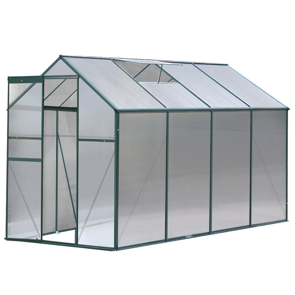 Aluminum Greenhouse Green House Garden Shed Polycarbonate 2.52x1.9M