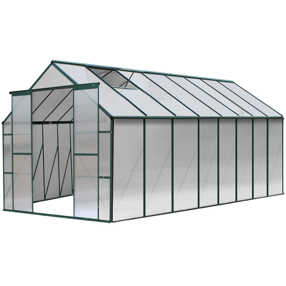 Aluminium Greenhouse Polycarbonate Green House Garden Shed 5.1x2.44M